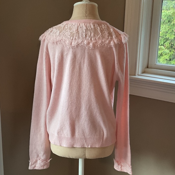 LoveShackFancy Brandie Pink Lace Cardigan - Picture 10 of 15